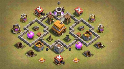 coc best th4 base layout.